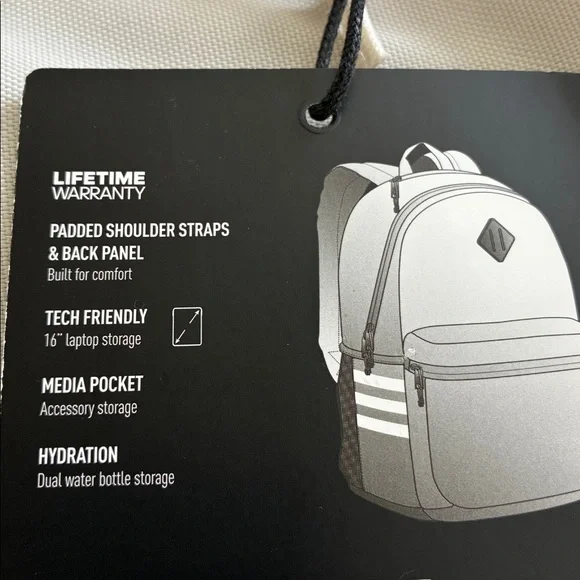 ADIDAS Classic 3S 5 Backpack Gym School Travel Canvas Sand Color Backpack NWT - Picture 11 of 11